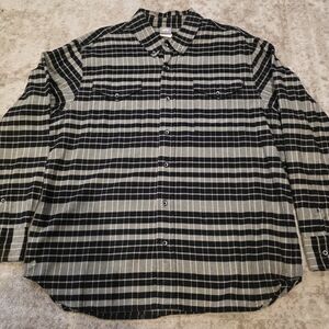 Men's Black and Gray Plaid Shirt